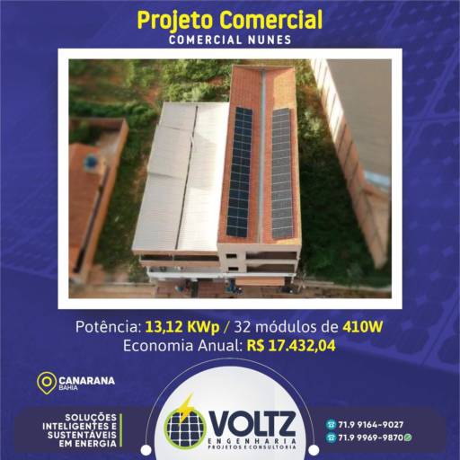 Energia solar para comércio por Voltz Engenharia e Energia Solar