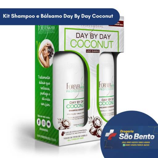 Kit Shampoo e Bálsamo Day By Day Coconut por Drogaria São Bento 02