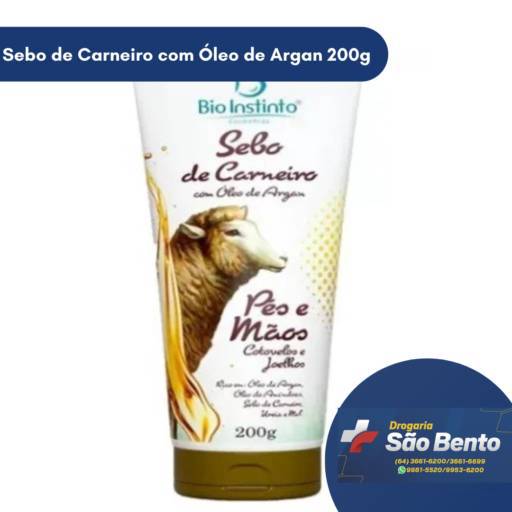 Sebo de Carneiro com Óleo de Argan 200g por Drogaria São Bento 02