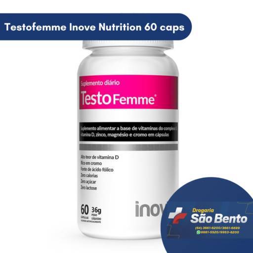 Comprar o produto de Testofemme Inove Nutrition 60 caps em Colágeno pela empresa Drogaria São Bento 02 em Mineiros, GO por Solutudo
