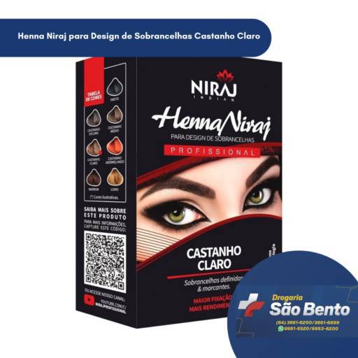 Henna Niraj para Design de Sobrancelhas Castanho Claro por Drogaria São Bento 02