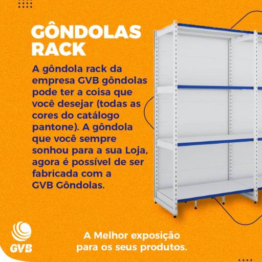 Comprar o produto de Gôndolas Rack em Gôndolas pela empresa  GVB Indústria e Comércio - Gôndolas e Perfis em Botucatu, SP por Solutudo