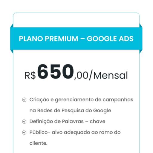 Anuncio no Google - Google ADS - Plano Premium por Chromotech