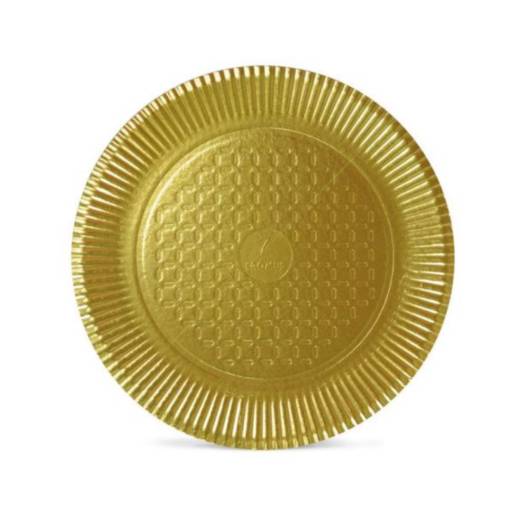 Pratos Laminados Dourados em Bauru, SP por Renata Embalagens