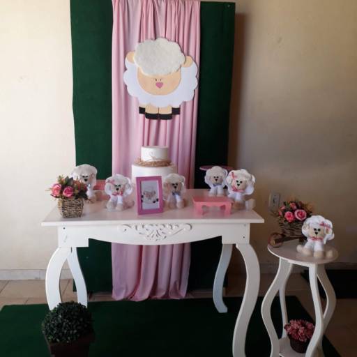 Decoração de chá de bebê tema ovelha Rosa - Bauru por Rosana Marcelino Decorações
