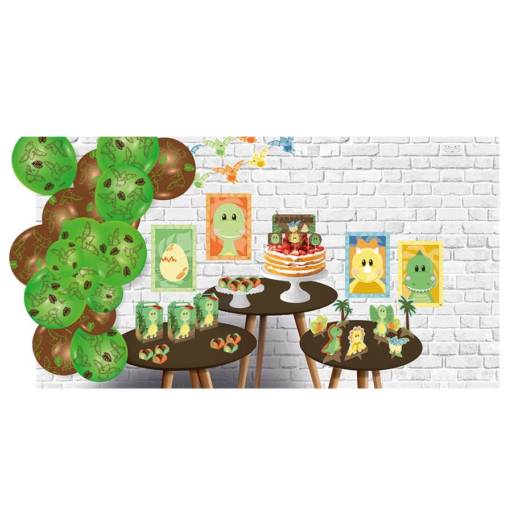 Kit Decorativo Só um Bolinho Festa Dino Baby por Renata Embalagens