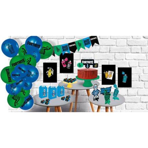 Kit Festa Fortnite Decoração Só Um Bolinho Para Aniversário - Festcolor por Renata Embalagens