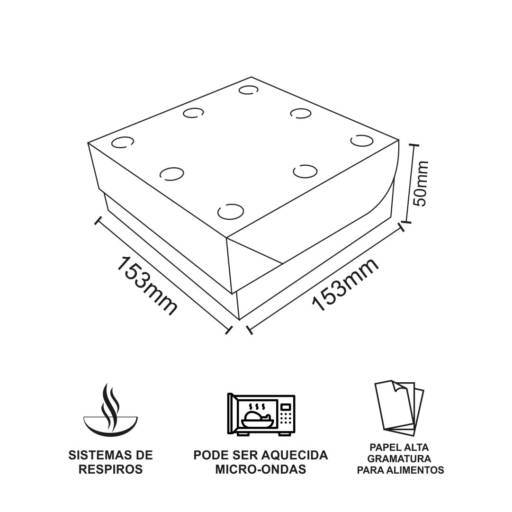 Caixa para frituras delivery pequena gourmet - 50 unidades  por Renata Embalagens