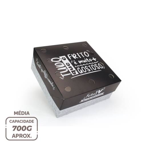 Caixa para frituras delivery média gourmet - 50 unidades  por Renata Embalagens