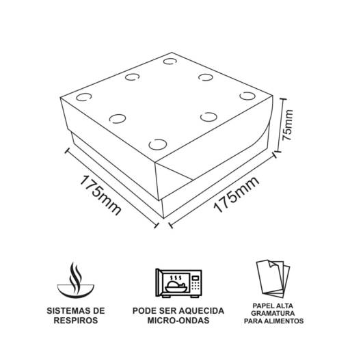 Caixa para frituras delivery média gourmet - 50 unidades  por Renata Embalagens