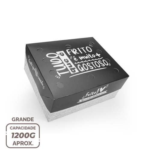 Caixa para frituras delivery grande gourmet- 50 unidades  por Renata Embalagens
