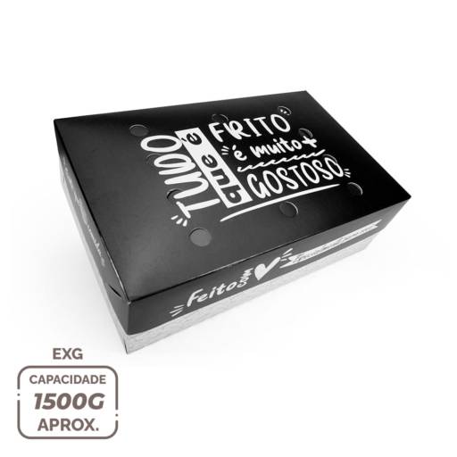 Caixa para frituras delivery extra grande gourmet - 50 unidades  por Renata Embalagens