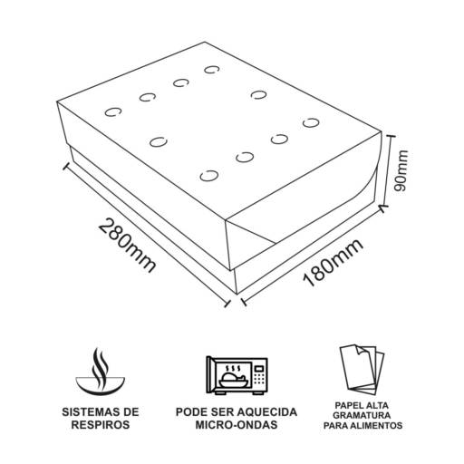 Caixa para frituras delivery extra grande gourmet - 50 unidades  por Renata Embalagens