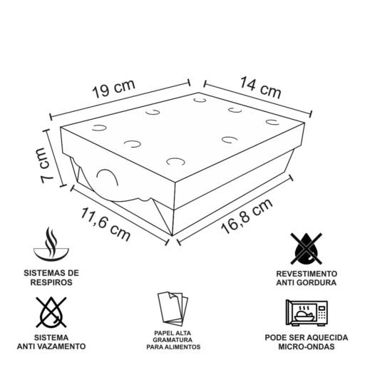 Box fritura premium pequena - 50 unidades  por Renata Embalagens