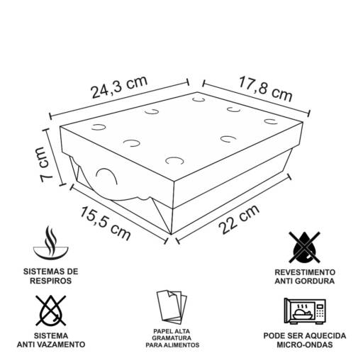 Box fritura premium grande - 50 unidades  por Renata Embalagens