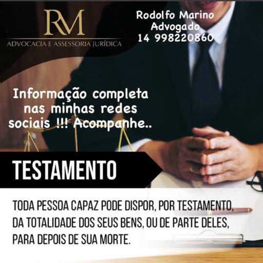 Comprar o produto de Testamentos em Advocacia pela empresa Dr Rodolfo Marino Advocacia em Marília, SP por Solutudo