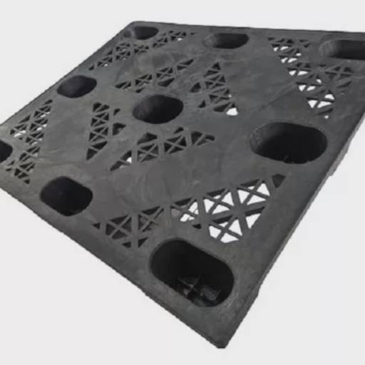 Pallet Plástico Vazado 1,00m X 1,20m Reforçado Preto