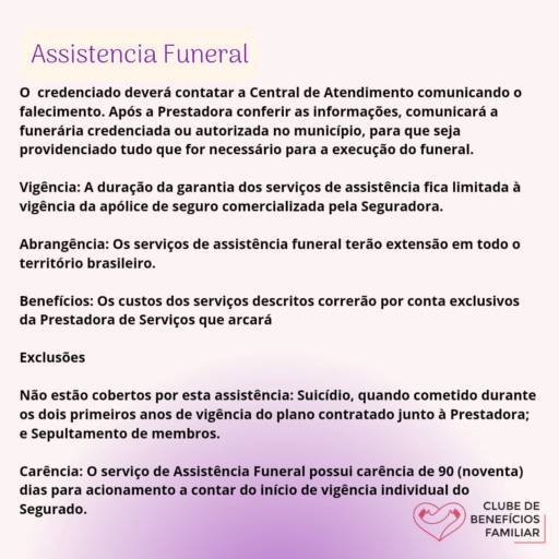 Assistência Funeral por Clube de Benefícios Familiar 