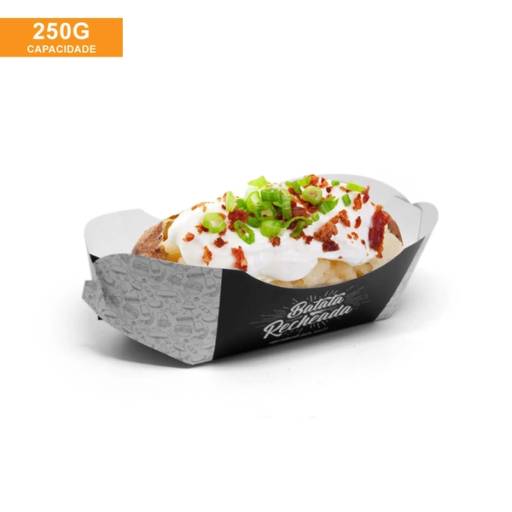 Embalagem batata recheada black gourmet - 50 unidades por Renata Embalagens