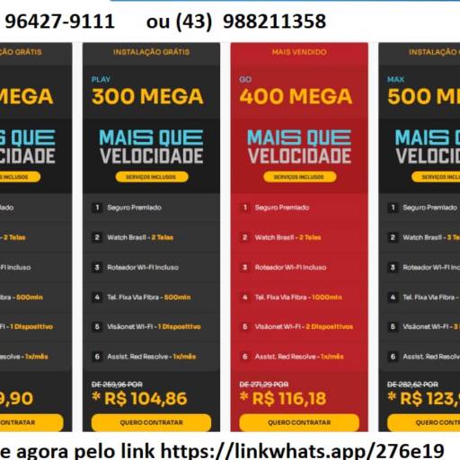 Comprar o produto de Visão Net - 500 Mega em Provedores de Internet pela empresa Visionet Internet Fibra Óptica em Londrina, PR por Solutudo