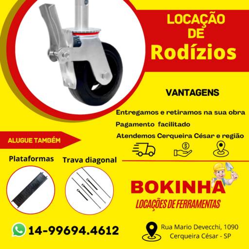Rodízio para Andaimes por Bokinha Locações de Andaimes e Ferramentas