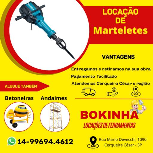 Martelete por Bokinha Locações de Andaimes e Ferramentas
