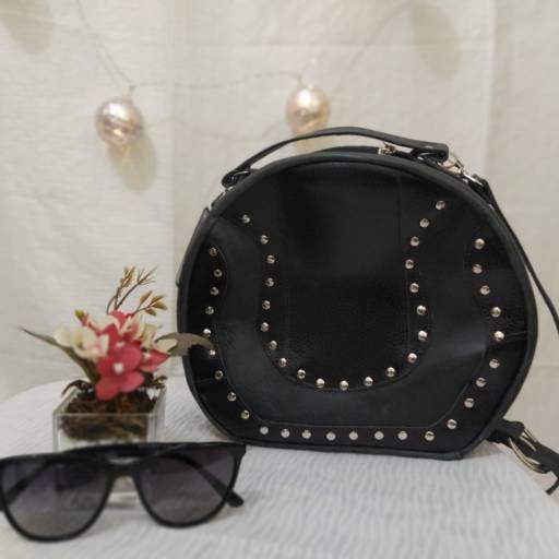 Bolsa Transversal em couro legítimo preta - Bauru