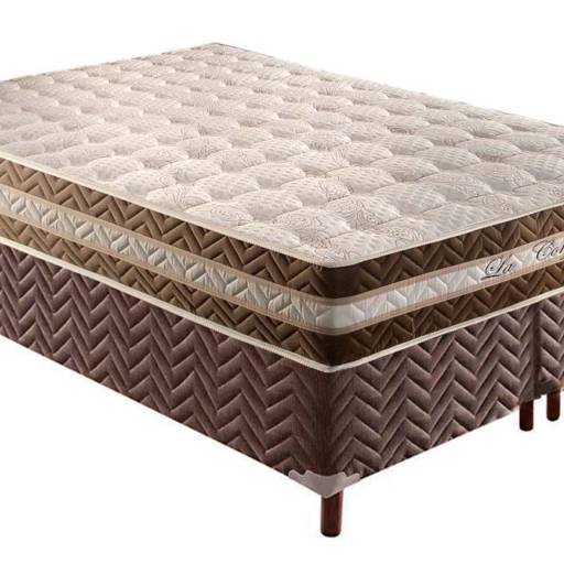 Cama box + Colchão de Molas Pocket Ensacadas La Confort Clean