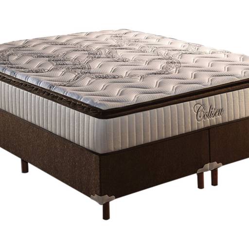 Cama box + Colchão Paropas de Molas Pocket Ensacadas Coliseu Brown