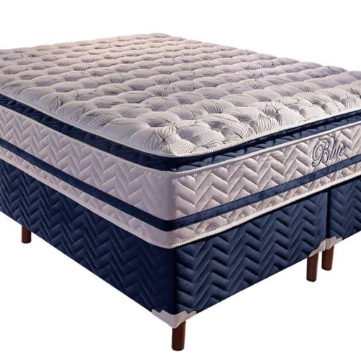 Cama box + Colchão Paropas de Molas Pocket HR 33 Gel Blue Orthomedic