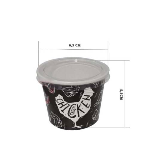 Pote para Molho Personalizado 100ml com Tampa por Renata Embalagens