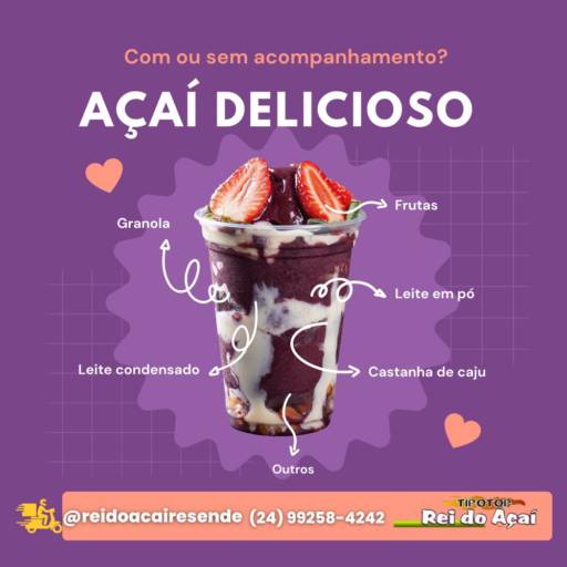 Pote de 1 Litro de Açaí Tipotop Rei do Açaí - Pura Delícia em Resende