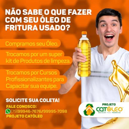 Comprar o produto de Compramos o óleo de fritura de seu estabelecimento - Reciclagem de óleo de fritura em Aracaju em Reciclagem pela empresa Projeto CatÓleo  em Aracaju, SE por Solutudo