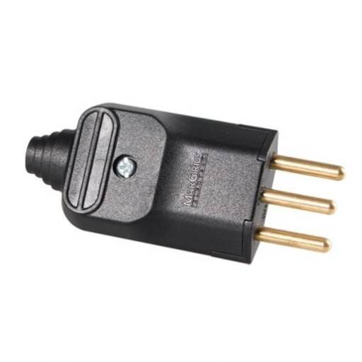 Plugue Macho 2P+T Preto com prensa cabo por Enertel Materiais Elétricos