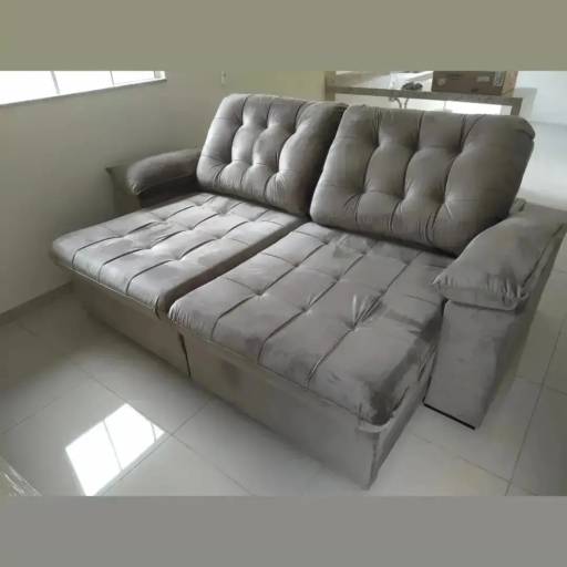 Sofá Retrátil e Reclinável Cinza Claro em Bauru por RR Estofados Bauru 
