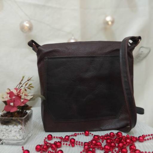 Bolsa de couro legítimo tiracolo café