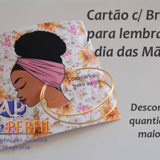 Cartão com brinco para lembrancinha do dia das Mães em Bauru por Arte Perfil Representações Gráfica e Fotografias 