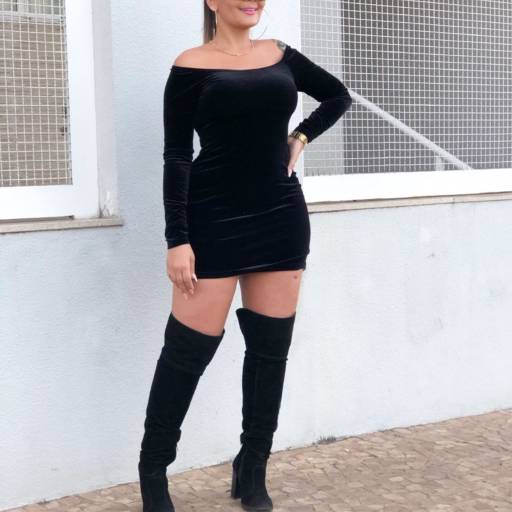 Vestido de Veludo manga comprida em Bauru