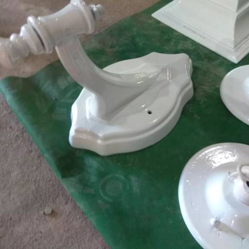 Pintura de Luminária externa Branco brilhante por JDR Pintura Eletrostática a Pó e Jateamento