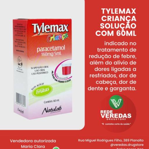 Tylemax Criança - Solução com 60ml por DROGARIA REDE VEREDAS - FARMÁCIA EM DIVINÓPOLIS