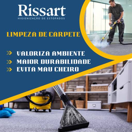 Comprar o produto de Limpeza de carpetes  em Limpeza de Estofados pela empresa Rissart Limpeza e Higienização de estofados em Barra Bonita, SP por Solutudo