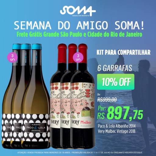 Paco & Lola Albariño 2014 e Very Malbec Vintage 2018 | 6 Garrafas de Vinho