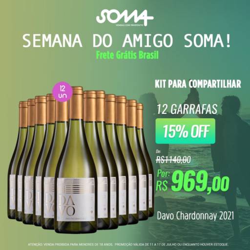 Vinho Davo Chardonnay |12 Garrafas de Vinho