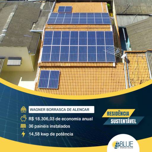 Sistema de energia solar para residências  por Blue Energia Solar