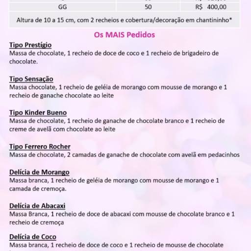 Bolos personalizados por Bela Lilás Confeitaria Personalizada