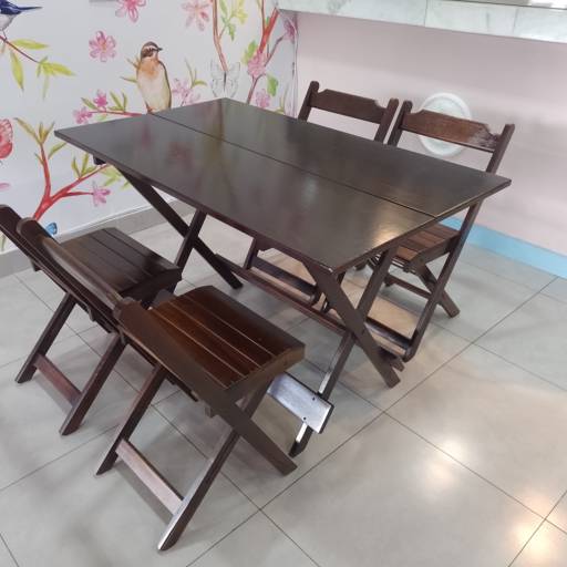Comprar o produto de Conjunto 1,20x70 dobrável em Cadeiras e Mesas pela empresa Mobília Madeira em Botucatu, SP por Solutudo