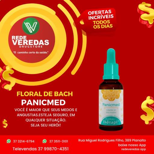 Florais de Bach Panicmed por DROGARIA REDE VEREDAS - FARMÁCIA EM DIVINÓPOLIS