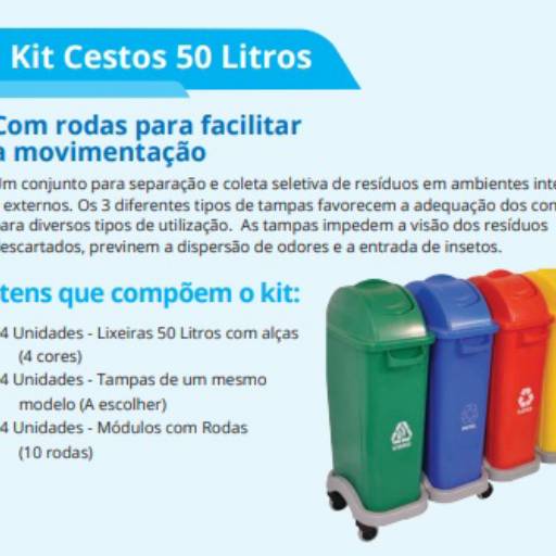 Kit Cestos de Lixo 50l - Bauru e Região em Bauru, SP por SoftPlas e Utilidades - Caixas Plásticas Bauru