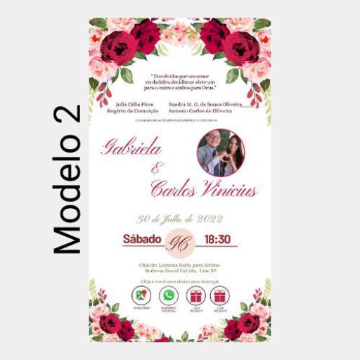 Convite de Casamento Digital interativo em Bauru por LBF Papelaria Personalizada
