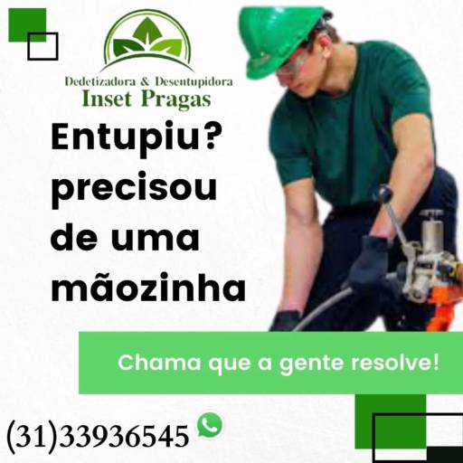 Desentupimento em Geral  em Ribeirão das Neves, MG por Dedetizadora Inset Pragas